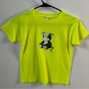 Kid’s T Shirt Cute Cow Calf Youth Child's Children's XS Yellow NWOT NEW
